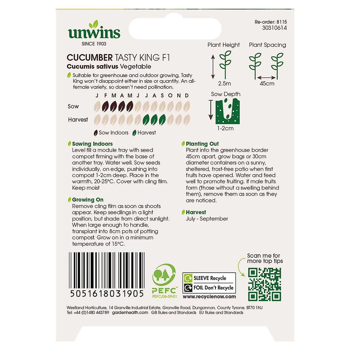Unwins Cucumber Tasty King F1