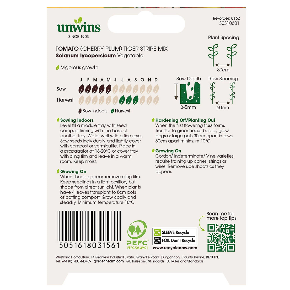 Unwins Tomato (Cherry Plum) Tiger Stripe Mix