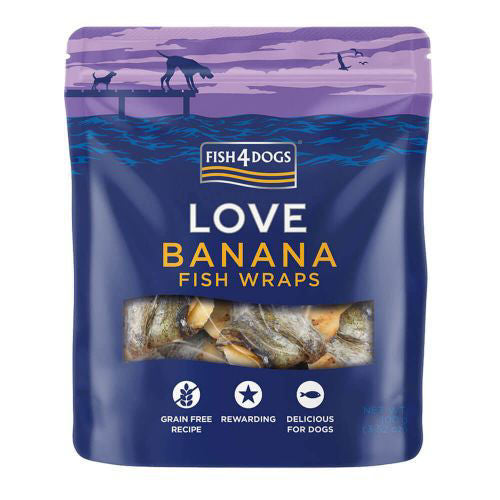 Fish 4 Dogs - Love Banana Fish Wraps 100g