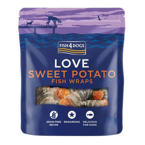 Fish 4 Dogs - Love Sweet Potato Fish Wraps 100g