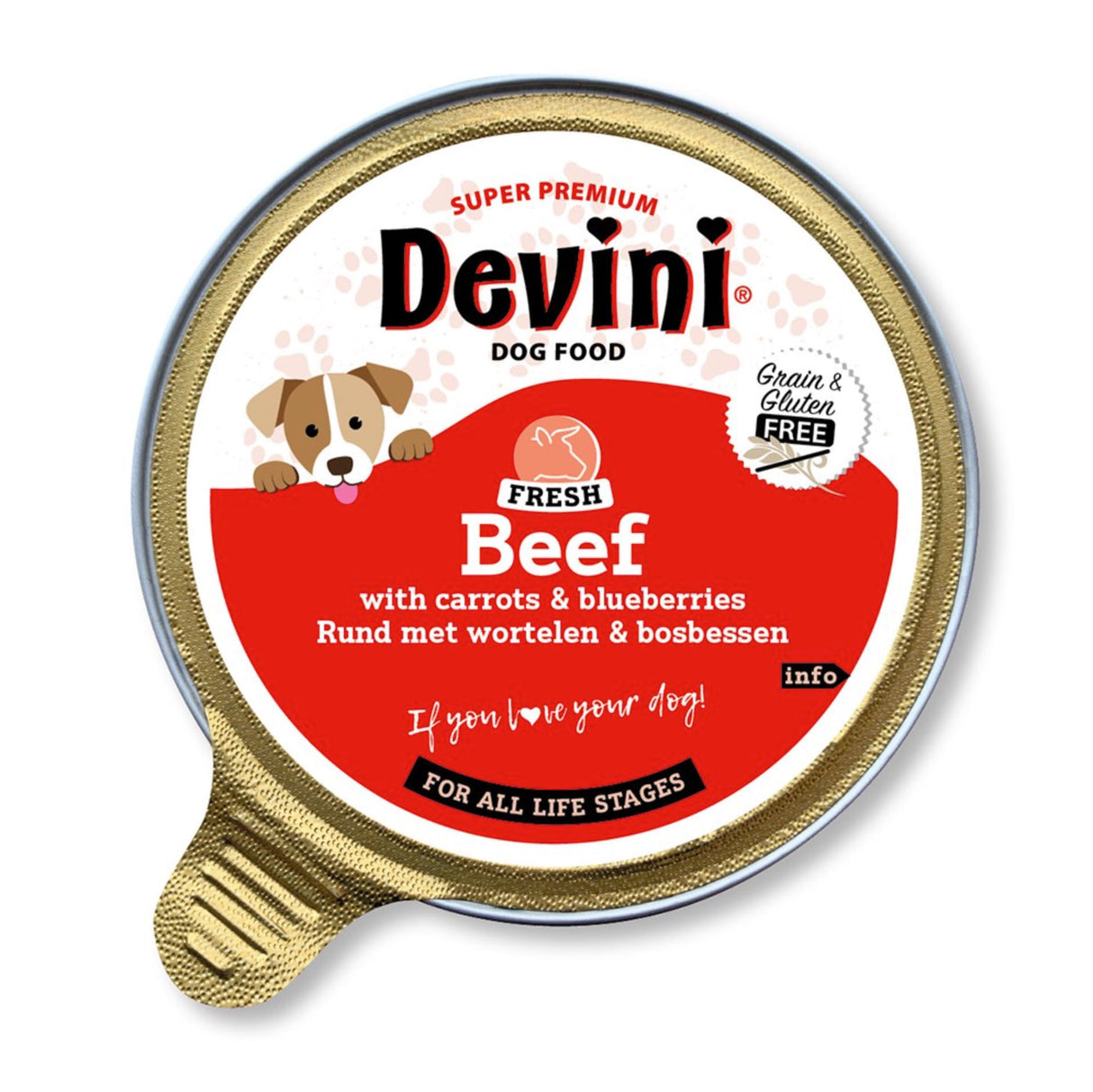 Devini Dog Food Beef 12x85g