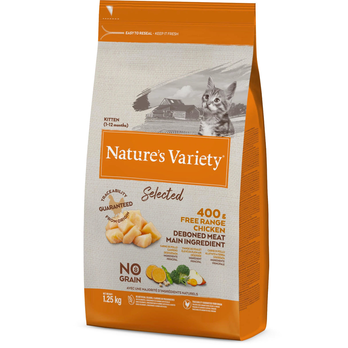 Natures Variety Cat - Selected Dry Free Range Chicken For Kittens 1.25kg