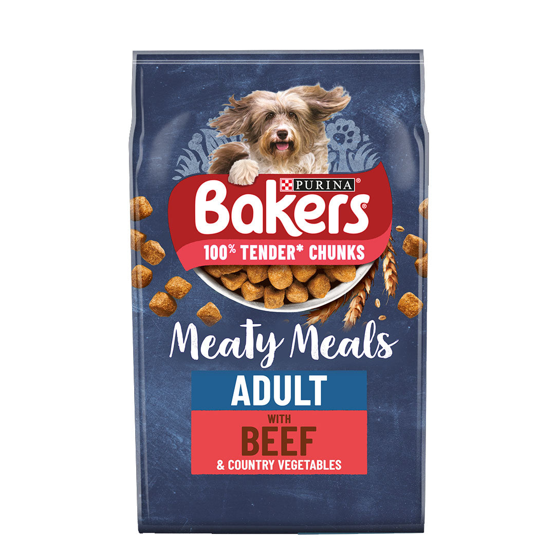 Bakers Meaty Meals With Beef Dry Dog Food 2.7kg