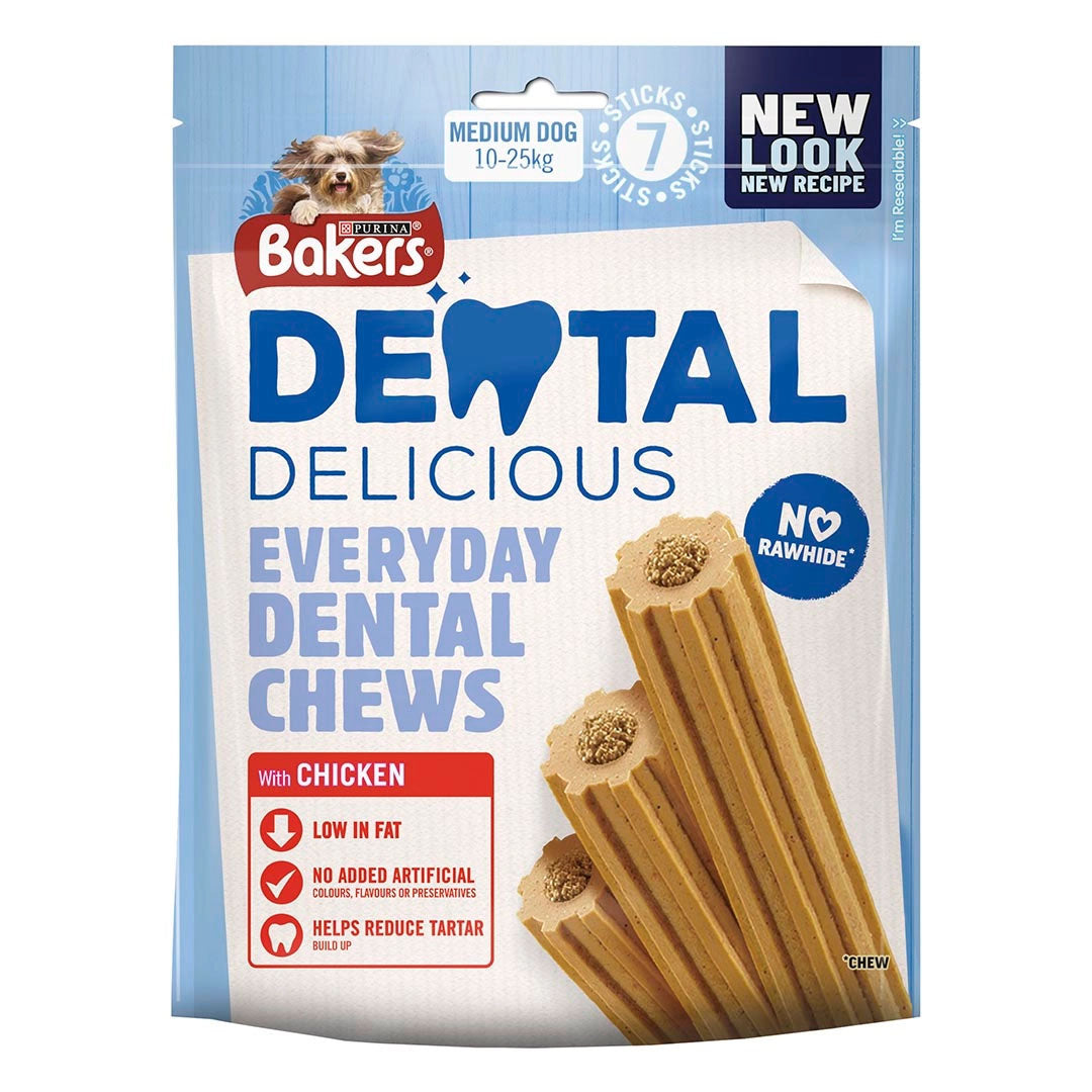 Bakers Dental Delicious Chicken Dog Chews Medium 200g