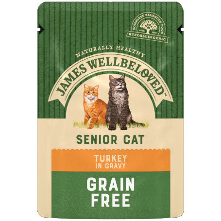 James Wellbeloved Cat - Grain Free Senior Turkey Pouches 12x85g