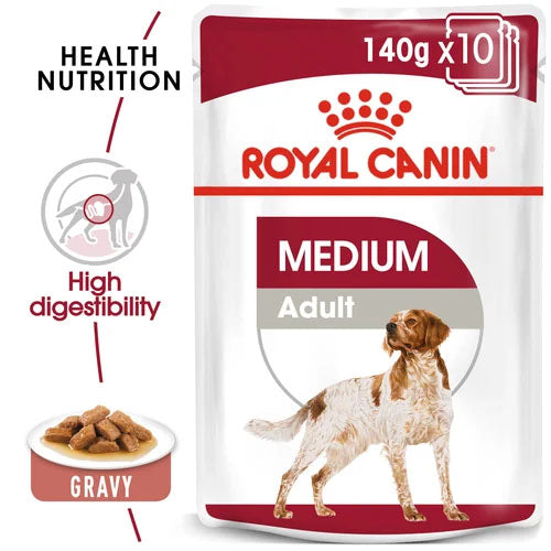 Royal Canin Dog - Pouch Box Medium Adult 10x140g