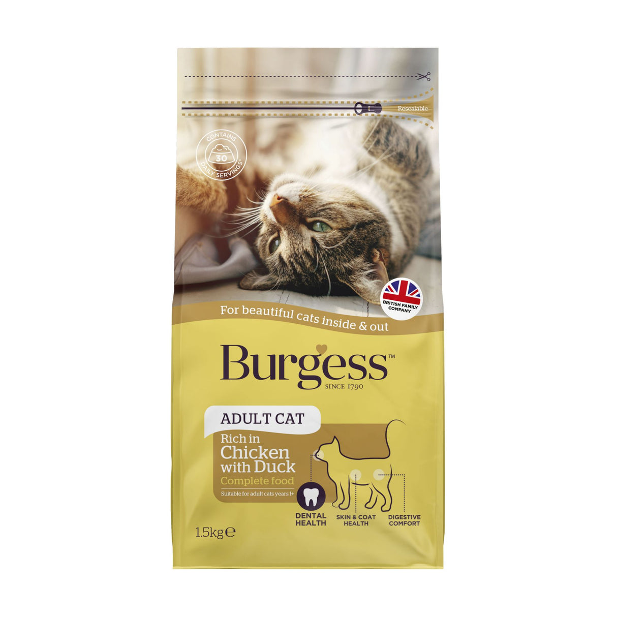 Burgess Cat - Adult Chicken & Duck 1.5kg