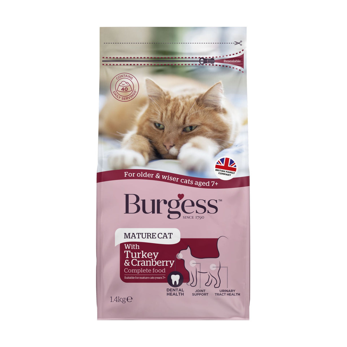 Burgess Cat - Mature Turkey & Cranberry 1.4kg