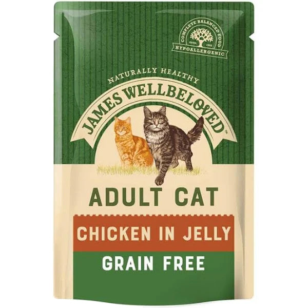 James Wellbeloved Cat - Grain Free Adult Chicken Pouches 12x85g