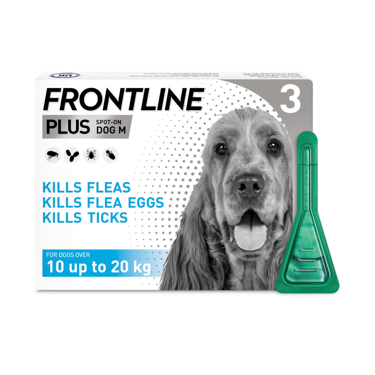 Frontline Plus Dog Spot on 10-20kg 3 Pipettes