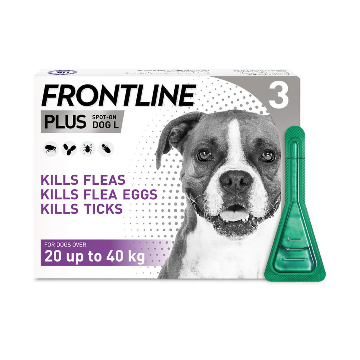 Frontline Plus Dog Spot on 20-40kg 3 Pipettes