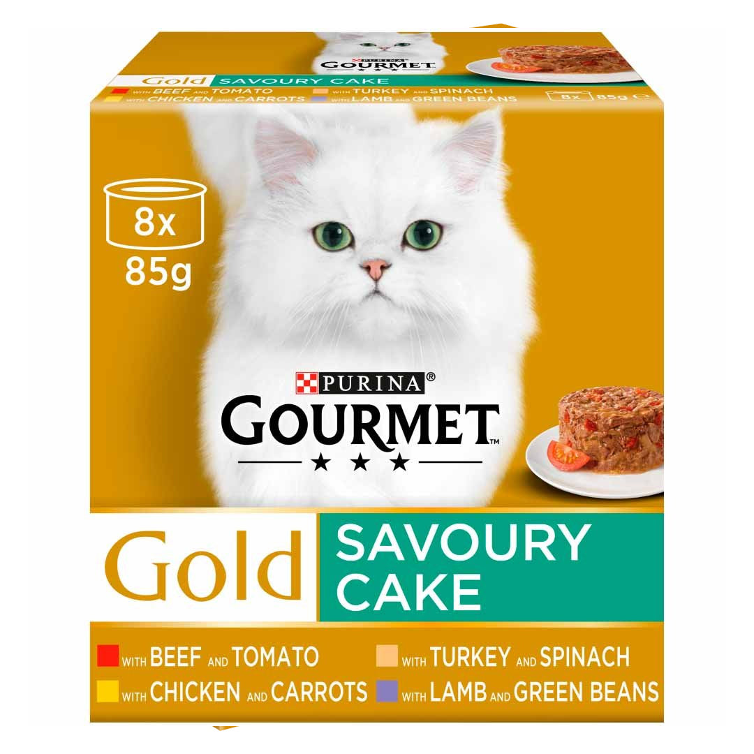 Gourmet Gold Savoury Cake Meat & Veg Variety 8x85g