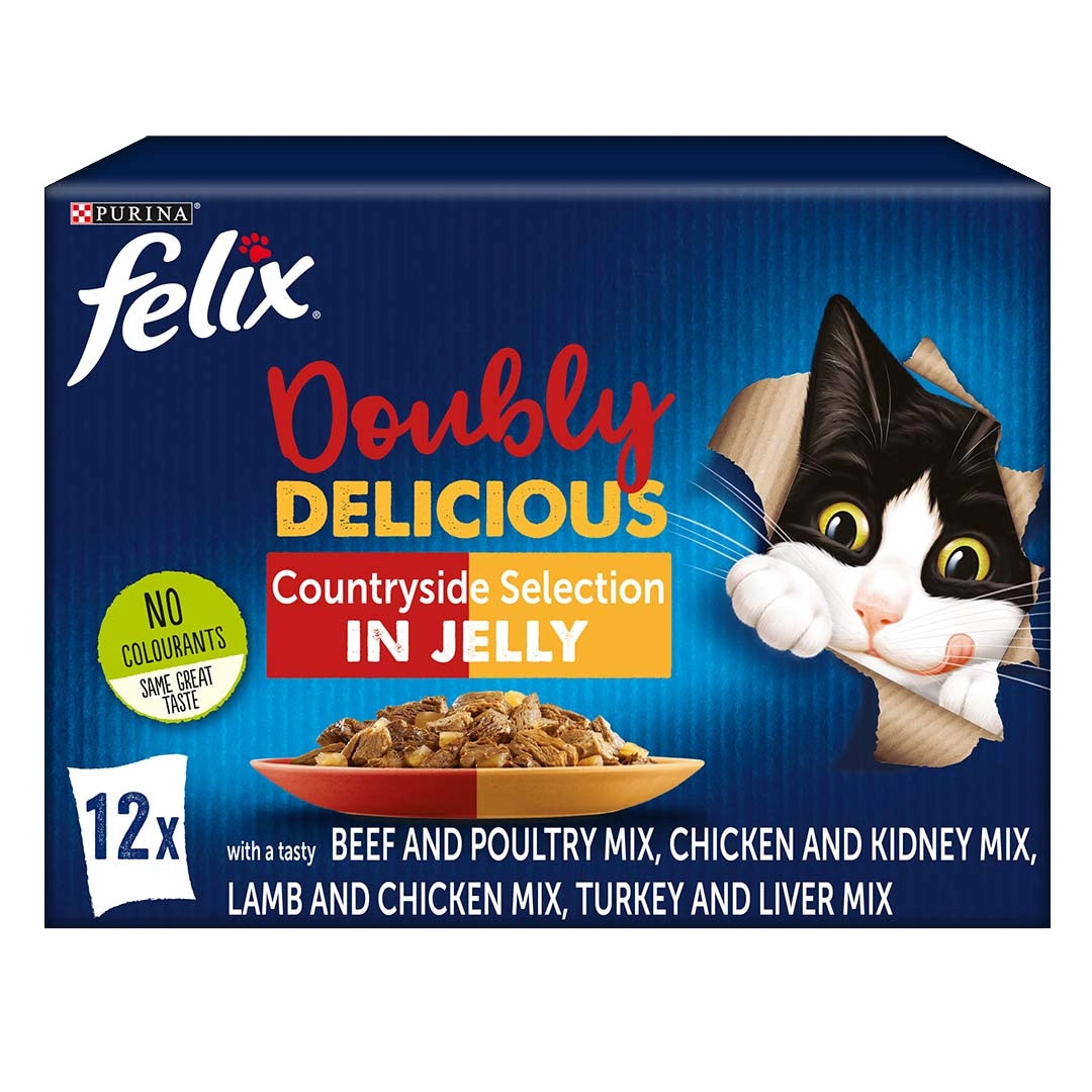 Felix As Good As It Looks Doubly Delicious Meat Selection in Jelly Wet Cat Food 12x100g