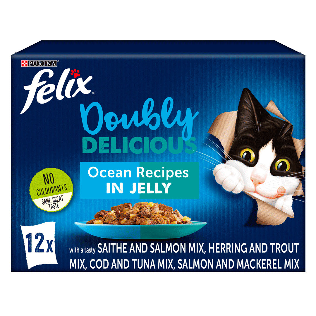 Felix As Good As It Looks Doubly Delicious Ocean Recipes in Jelly Wet Cat Food 12x100g