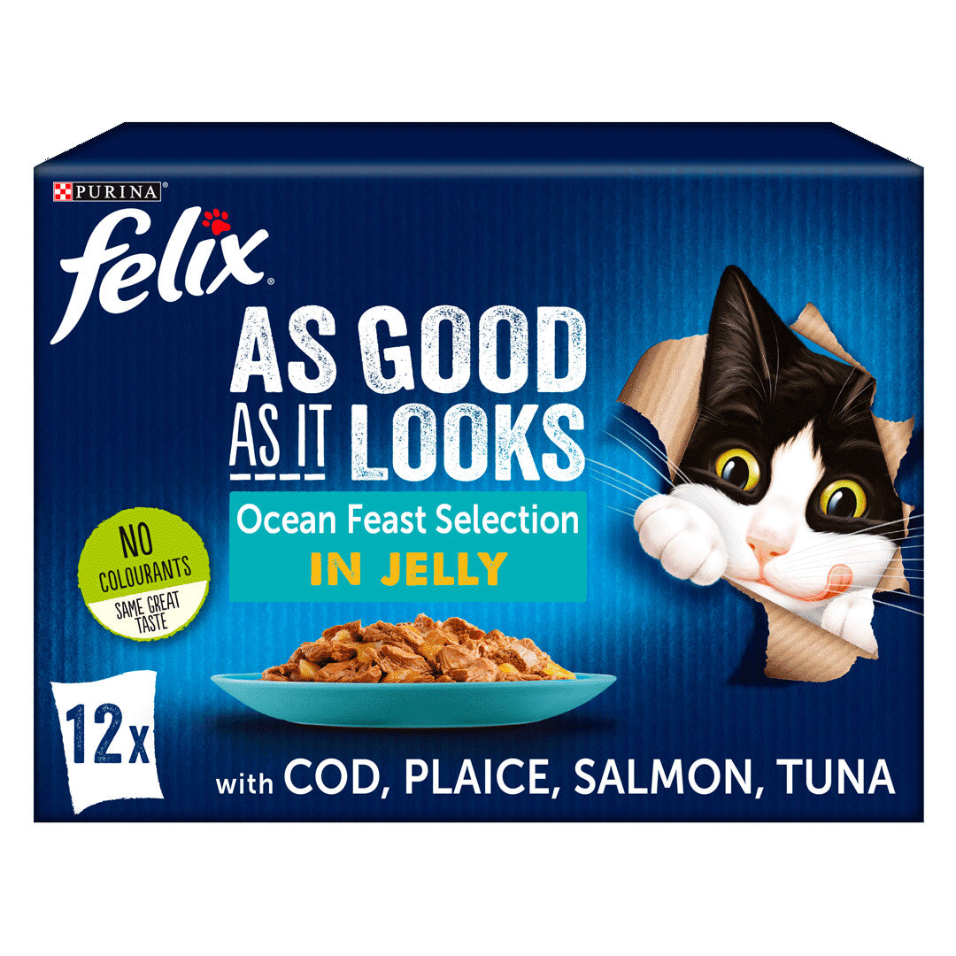 Felix As Good As It Looks Ocean Feasts in Jelly Wet Cat Food 12x100g