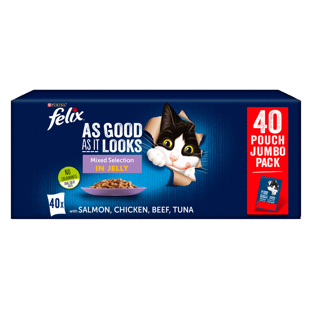 Felix As Good As It Looks Mixed Selection in Jelly Wet Cat Food 40x100g