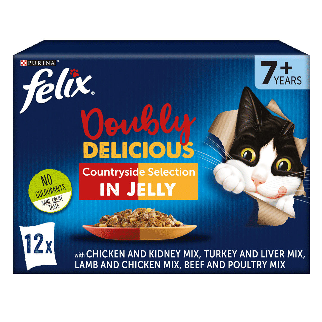 Felix As Good As It Looks Doubly Delicious Senior Countryside Selection in Jelly Wet Cat Food 12x100g