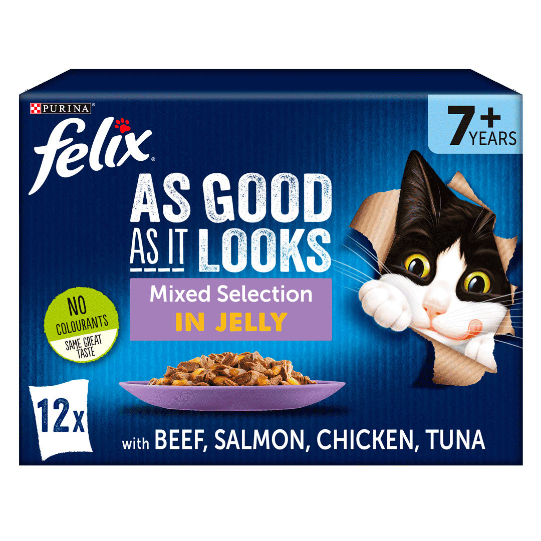 Felix As Good As It Looks Senior Mixed Selection in Jelly Wet Cat Food 12x100g