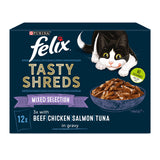 Felix Tasty Shreds Mixed Selection in Gravy Wet Cat Food 12x80g