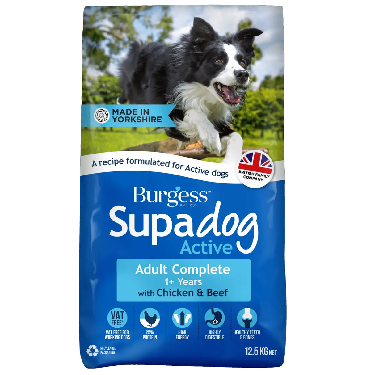 Burgess Dog - Supadog Adult Active Chicken and Beef 12.5kg