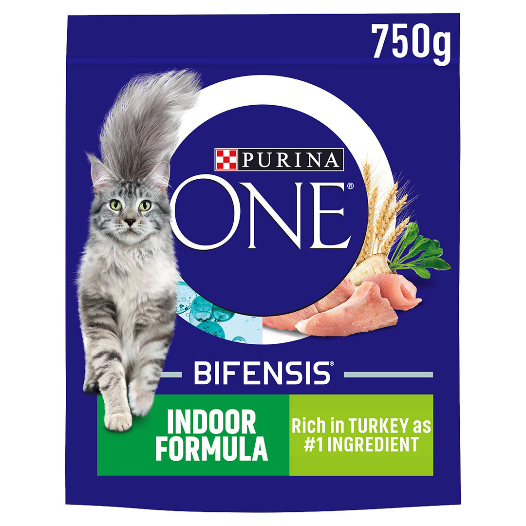 Purina ONE Adult Indoor Turkey Dry Cat Food 750g