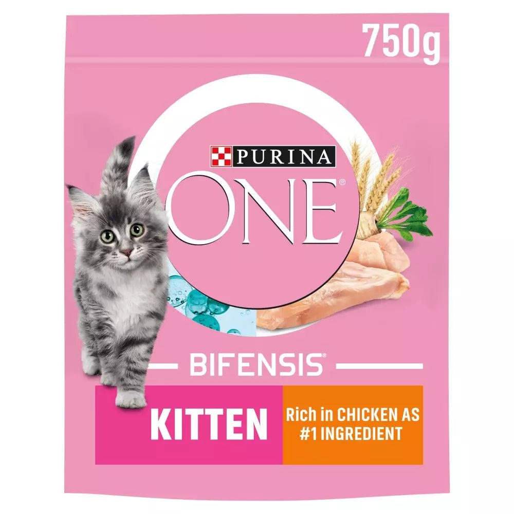 Purina ONE Kitten Chicken & Whole Grains Dry Cat Food 750g