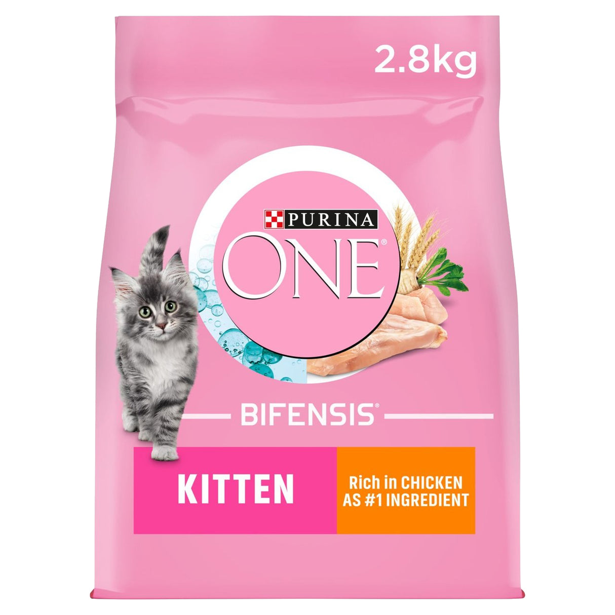 Purina ONE Kitten Chicken & Whole Grains Dry Cat Food 2.8kg