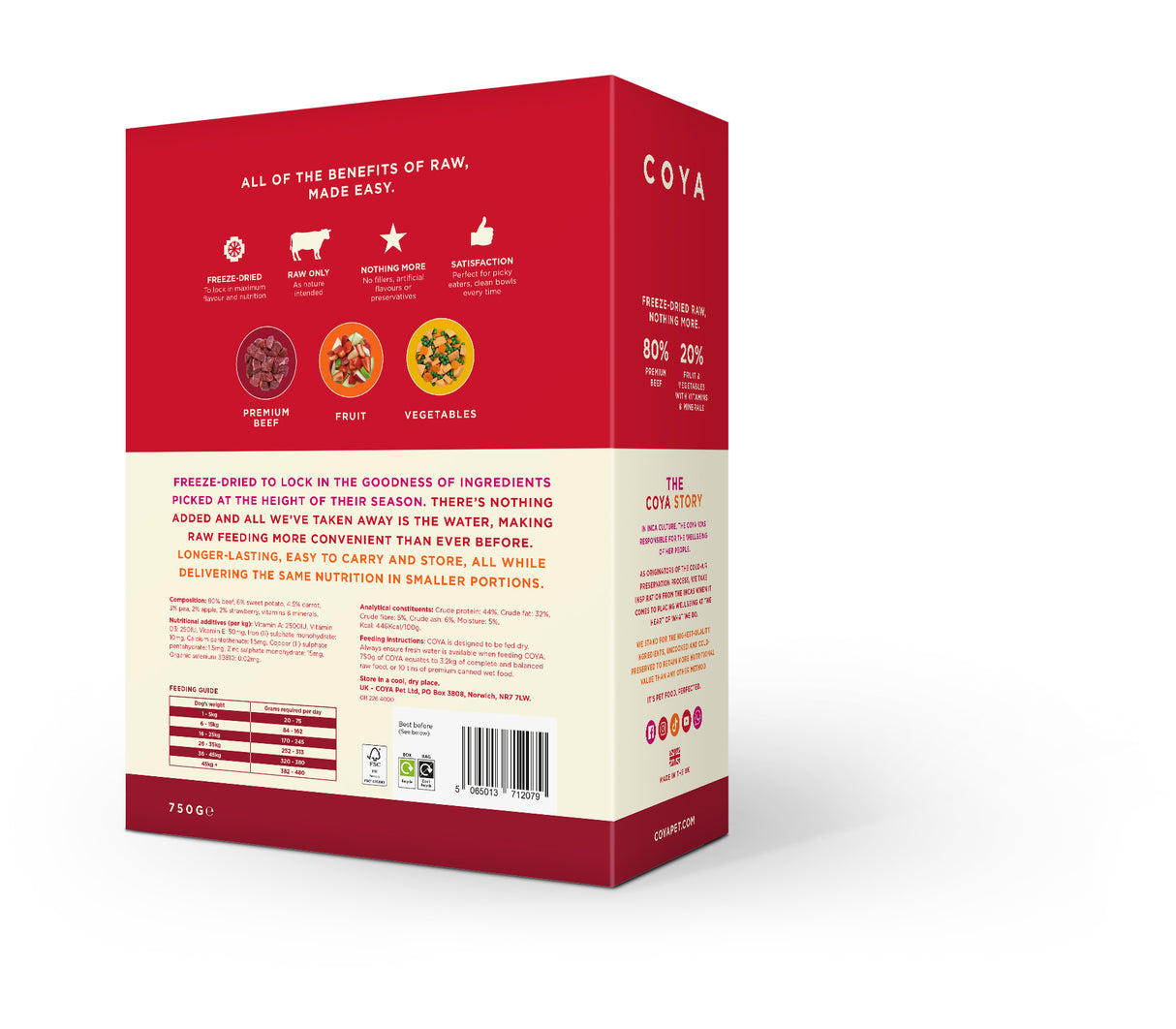 Coya Adult Dog Freeze Dried Beef 750g