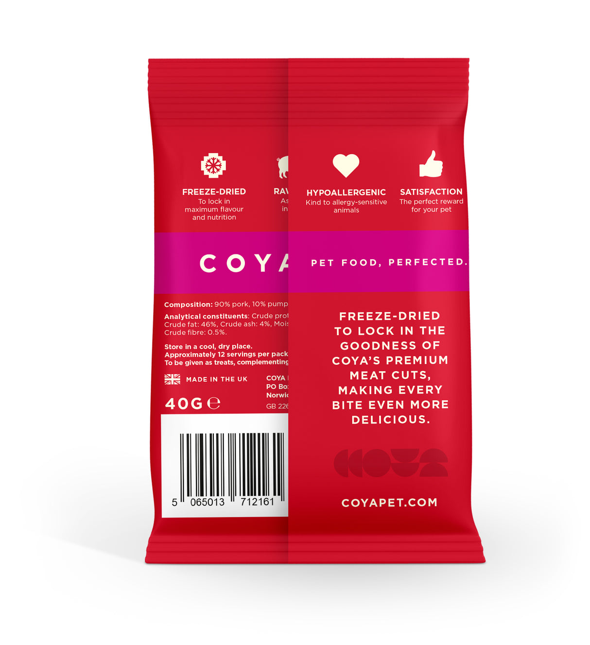 Coya Adult Dog Treat Freeze Dried Pork 40g