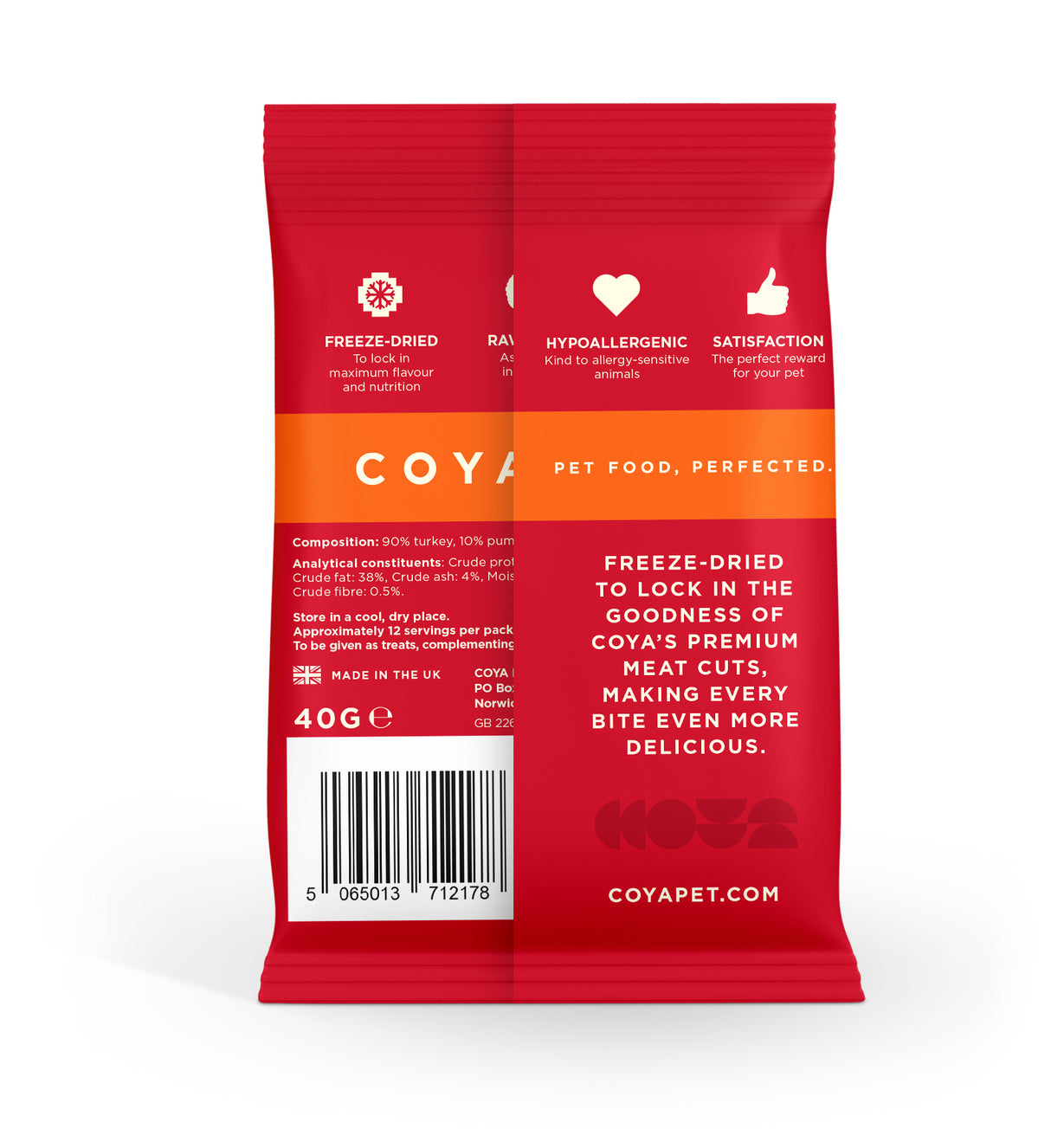 Coya Adult Dog Treat Freeze Dried Turkey 40g