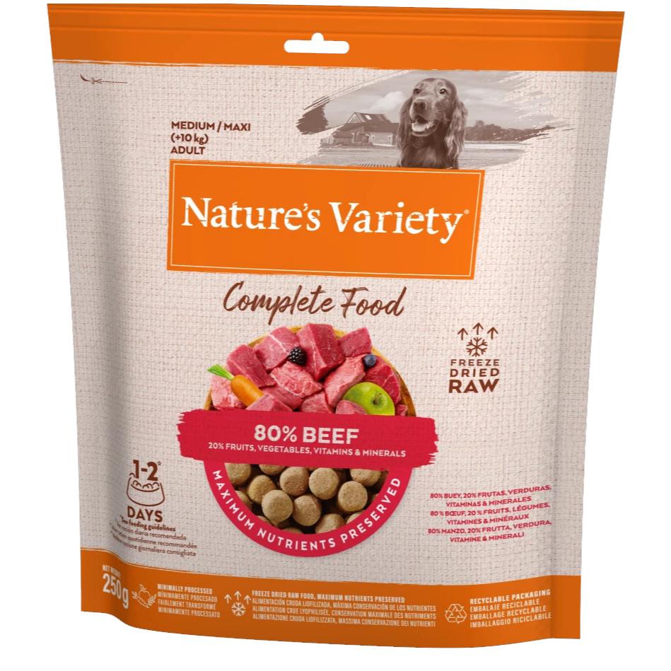 Natures Variety Dog - Complete Freeze Dried Food For Medium/ Maxi Beef 250g