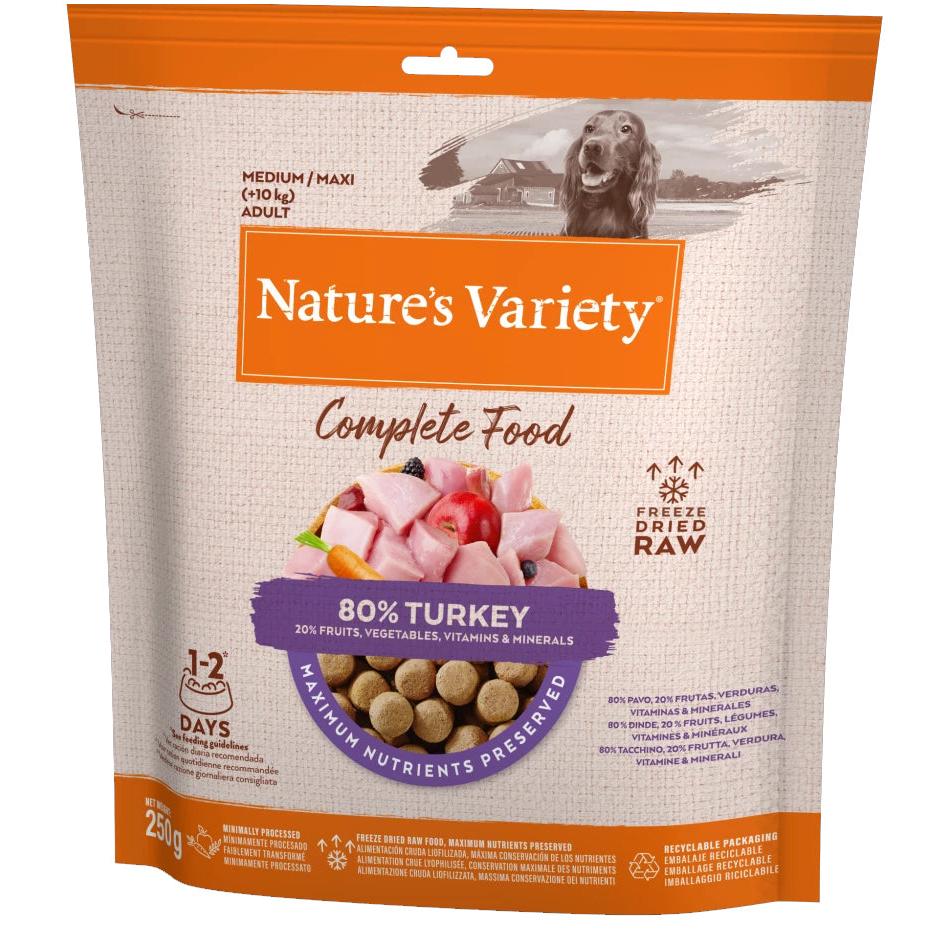 Natures Variety Dog - Complete Freeze Dried Food For Medium/ Maxi Turkey 250g