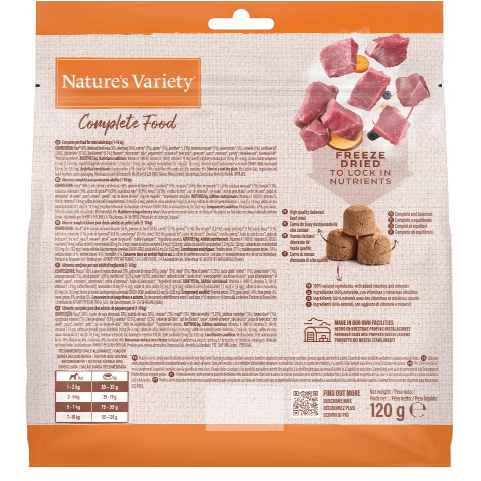 Natures Variety Dog - Complete Freeze Dried Food For Mini Adult Dog Beef 120g