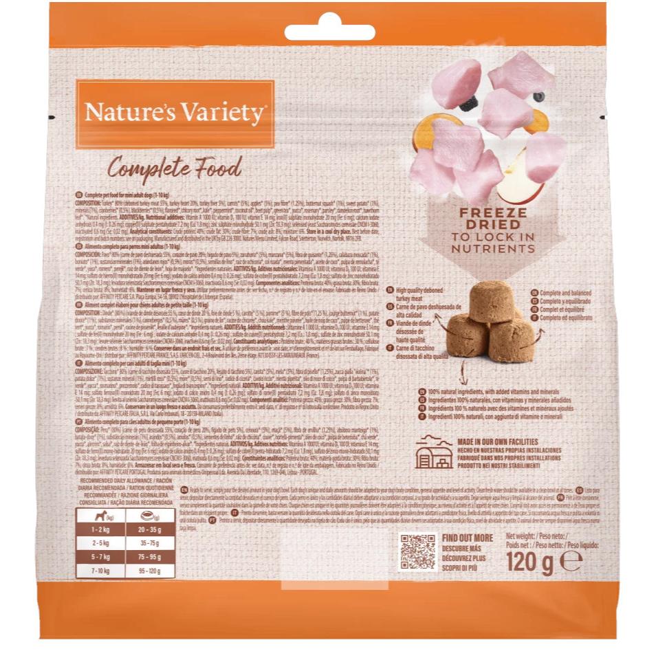 Natures Variety Dog - Complete Freeze Dried Food For Mini Adult Dog Turkey 120g