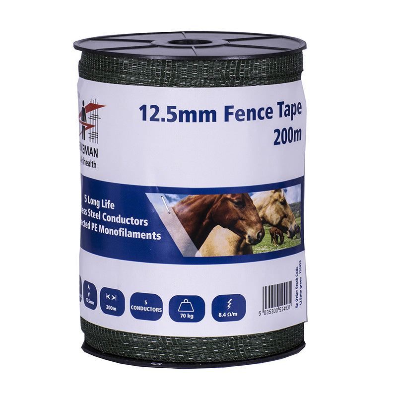 Fenceman Fence Tape Green 12.5mm 200m