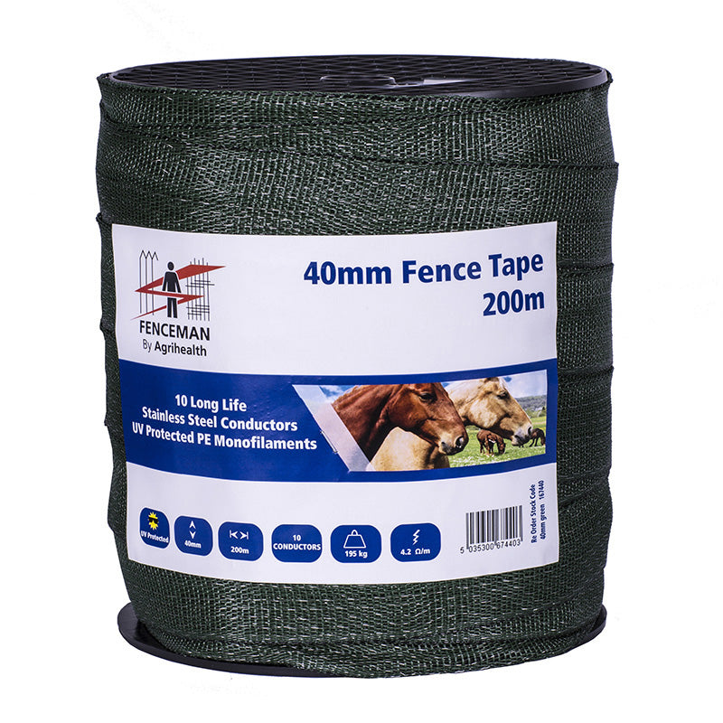 Fenceman Fence Tape Green 40mm 200m