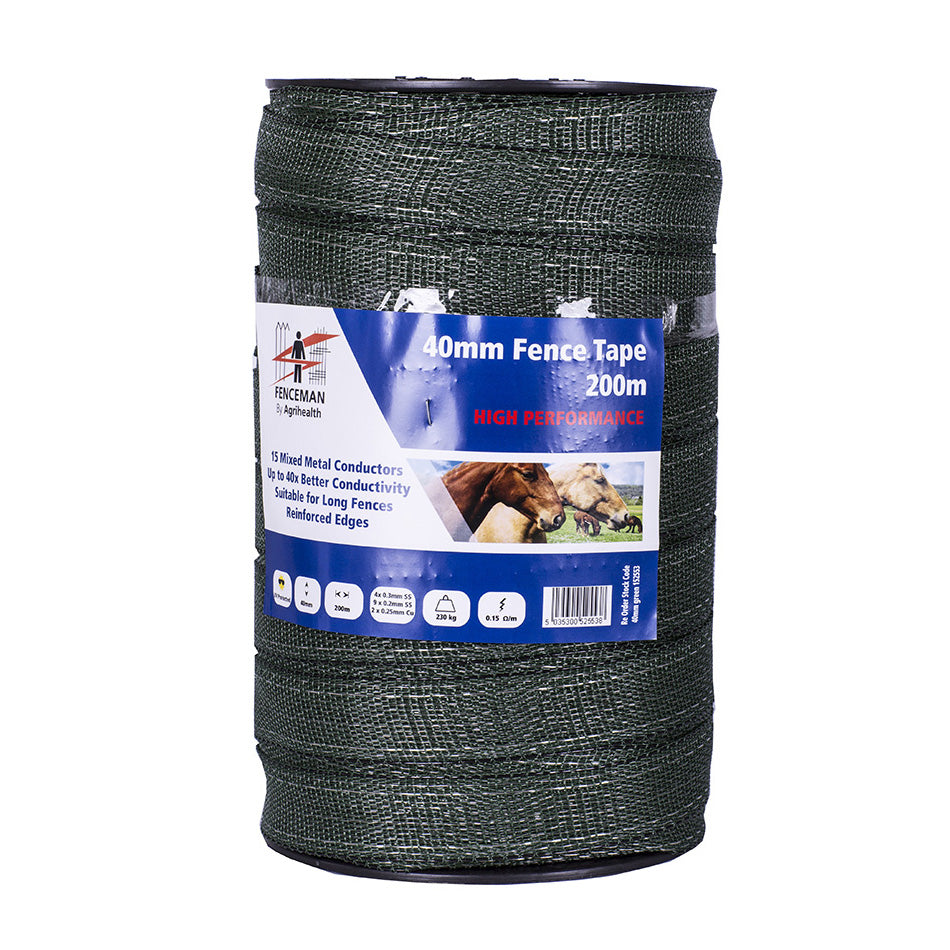 Fenceman Fence Tape High Performance Green 40mm 200m