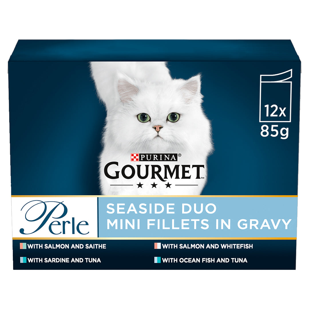 Gourmet Perle Cat Food Seaside Duo Mini Fillets In Gravy 12x85g