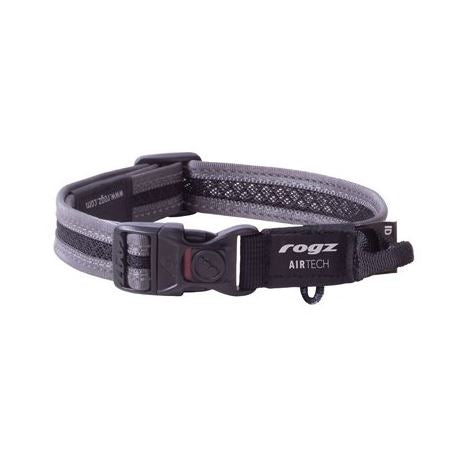 Rogz AirTech Classic Collar Platinum Grey 26-40cm M