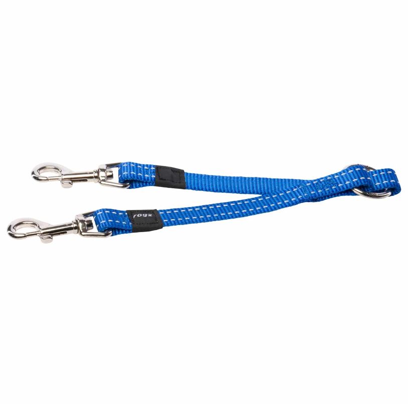 Rogz Utility Double Split Lead Small Blue