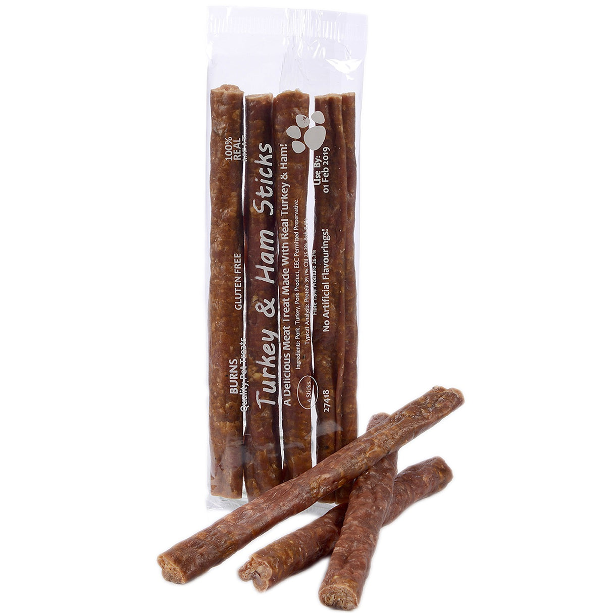 D Burns Dog Turkey & Ham Sticks Large x 4 Pack