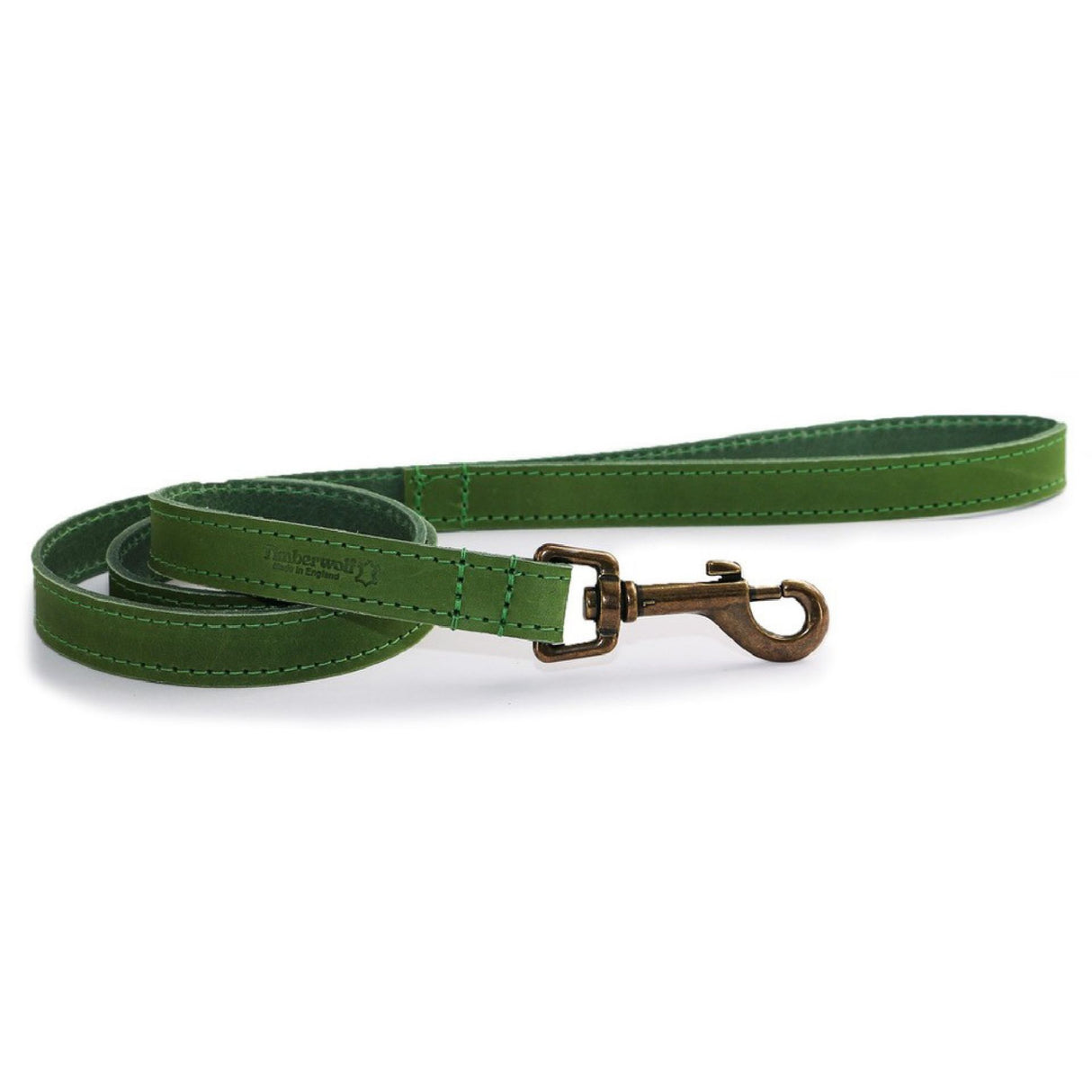 Ancol Timberwolf Leather Lead Green 1mx19mm