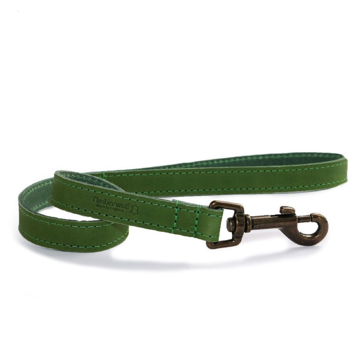 Ancol Timberwolf Leather Lead Green 60cmx19mm