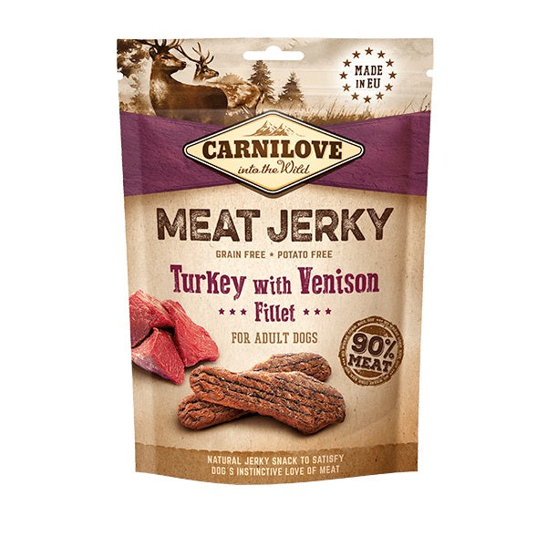 Carnilove Dog - Jerky Turkey With Venison Fillet Treats 100g