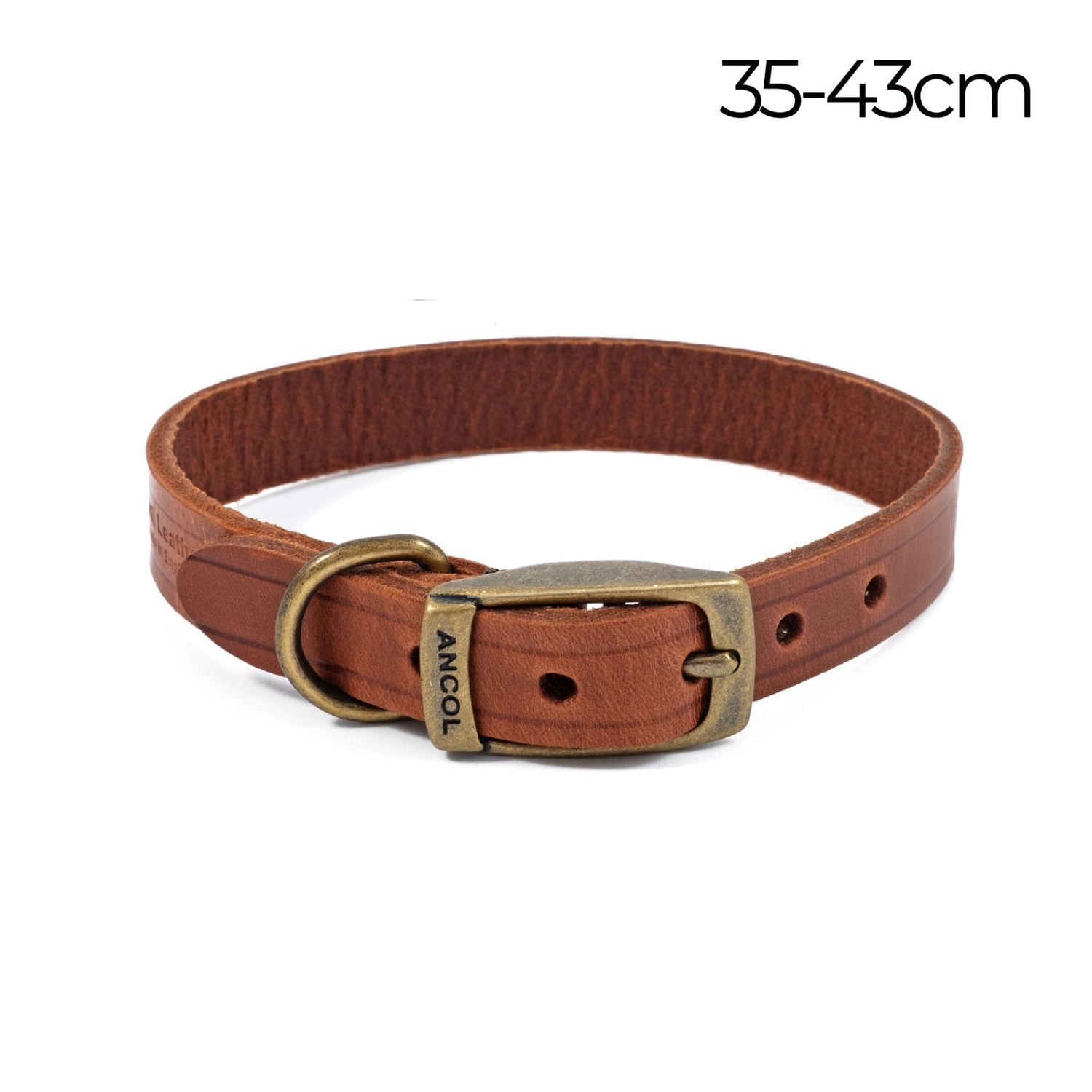 Heritage Latigo Leather Collar Chestnut 35-43cm Size 4