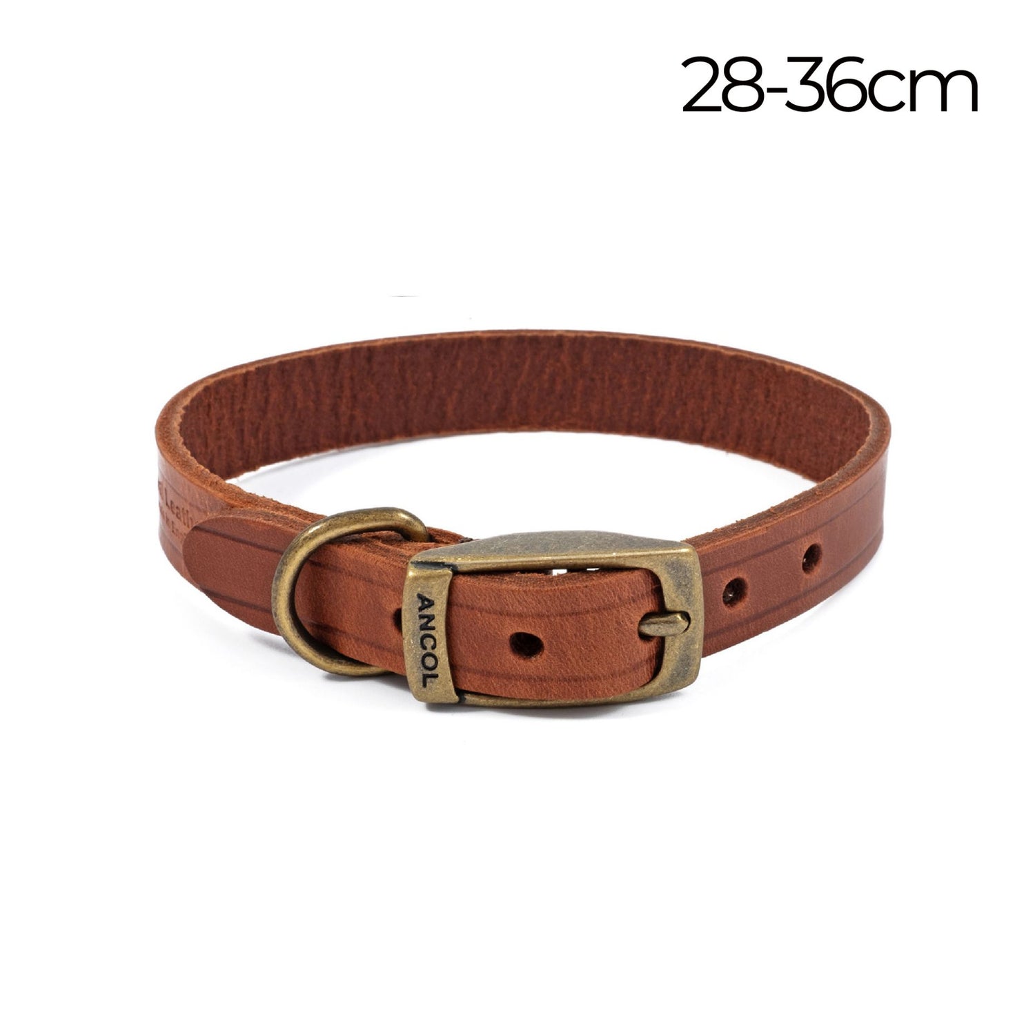 Heritage Latigo Leather Collar Chestnut 28-36cm Size 3