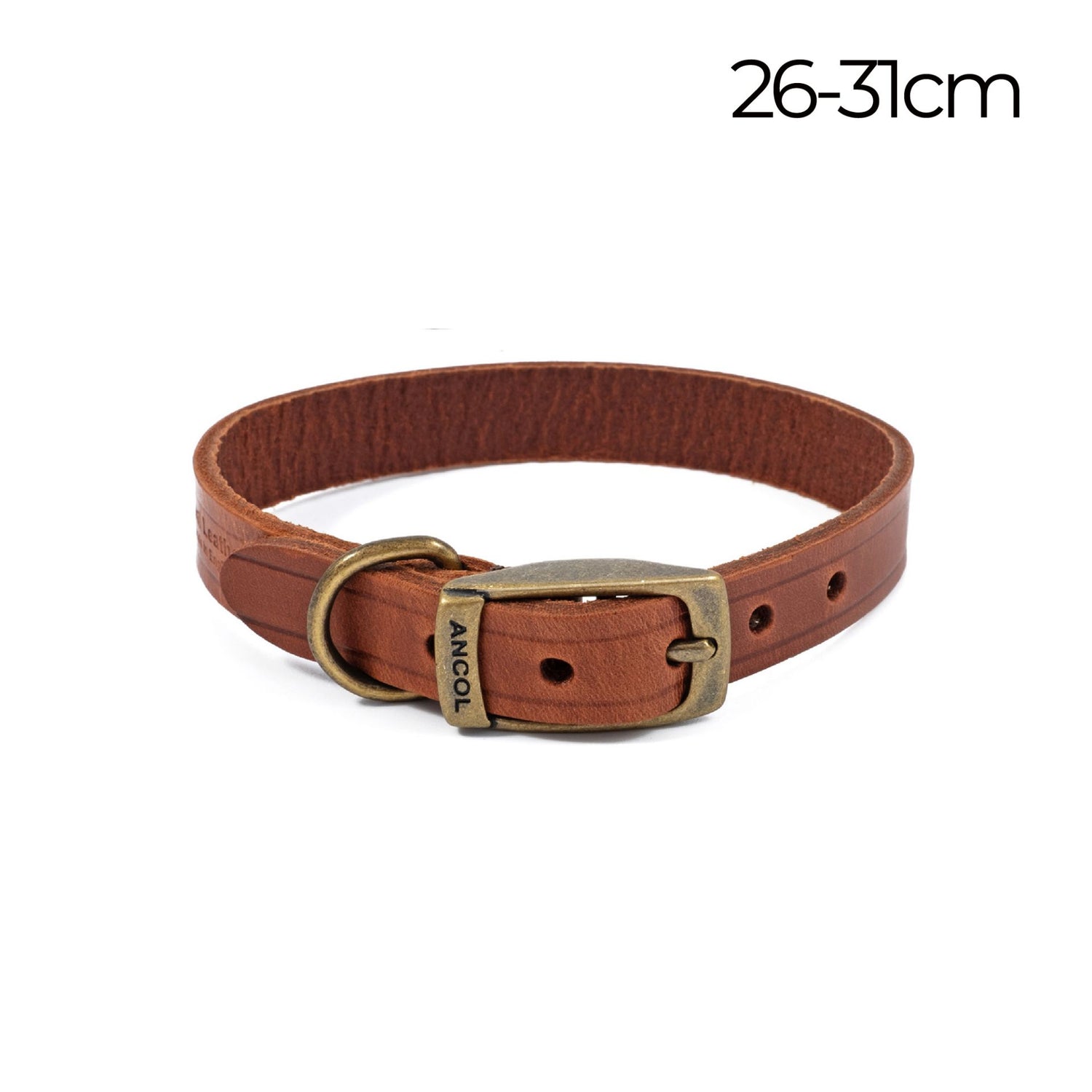 Heritage Latigo Leather Collar Chestnut 26-31cm Size 2