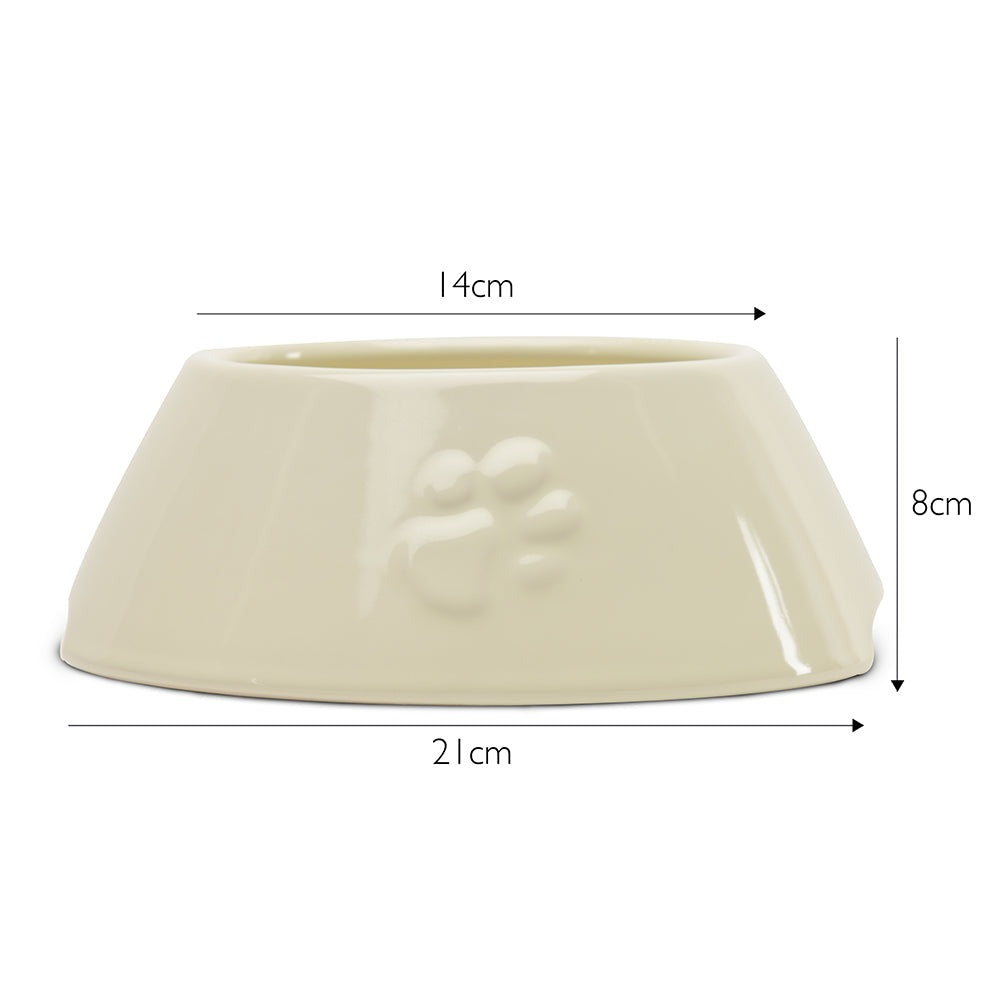 Scruffs Icon Long Eared Dog Bowl 21cm Cream