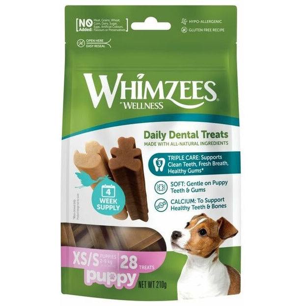 Whimzees Puppy Natural Daily Dental Treats XS/S 28 Pack