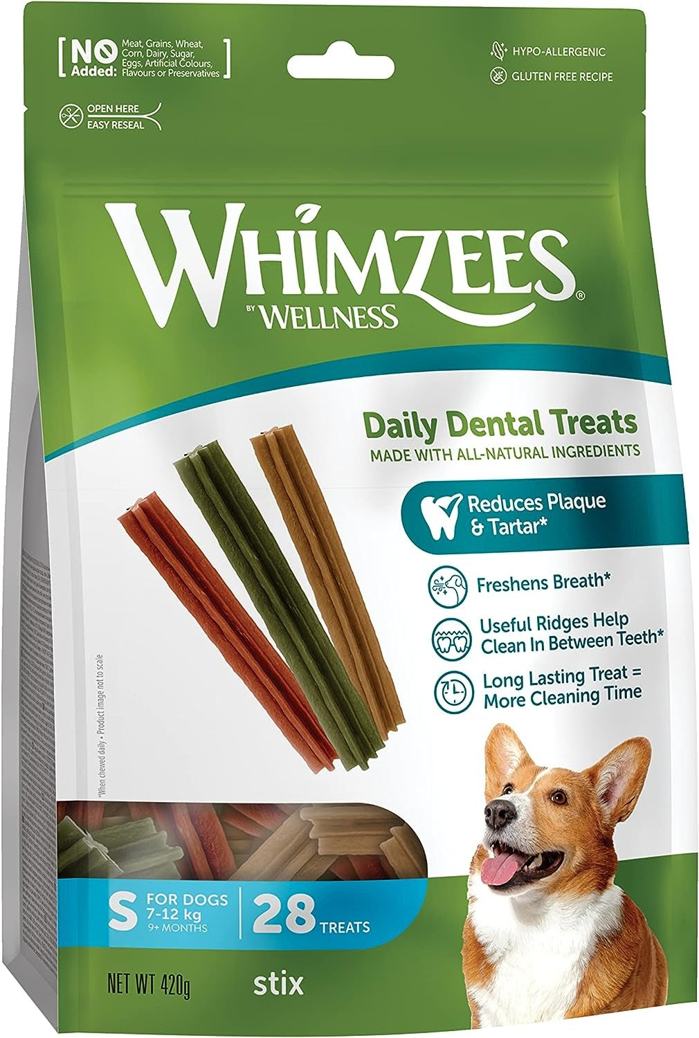 Whimzees Daily Dental Stix for Small Dogs 28 Pack